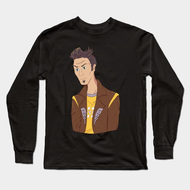 Handsome Jack Long Sleeve T-Shirt by Inkpoof